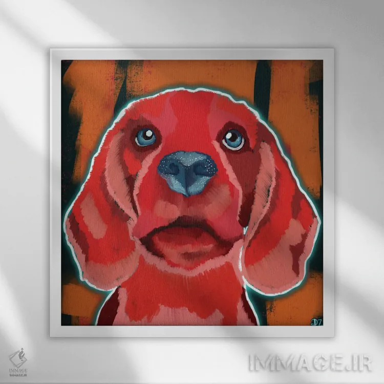 تابلو بیگل (نژاد سگ) اثر دائو زد - نمای قابدار سفید