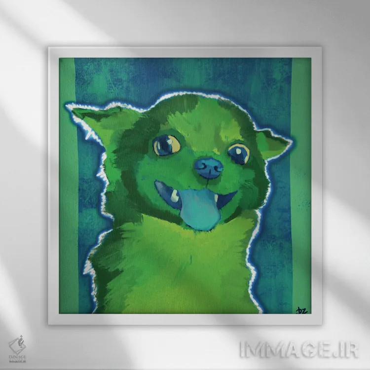 تابلو چیواوا (نژاد سگ) اثر دائو زد - نمای قابدار سفید