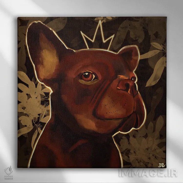 تابلو بولداگ فرانسوی اثر دائو زد - نمای روبهرو روی دیوار