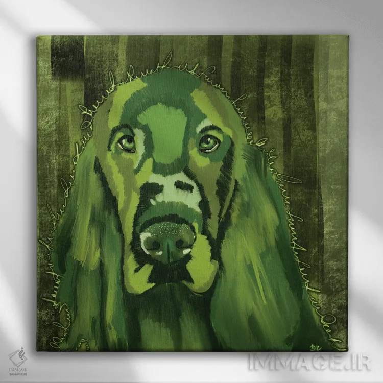 تابلو ایرش ستر (نژاد سگ) اثر دائو زد - نمای روبهرو روی دیوار