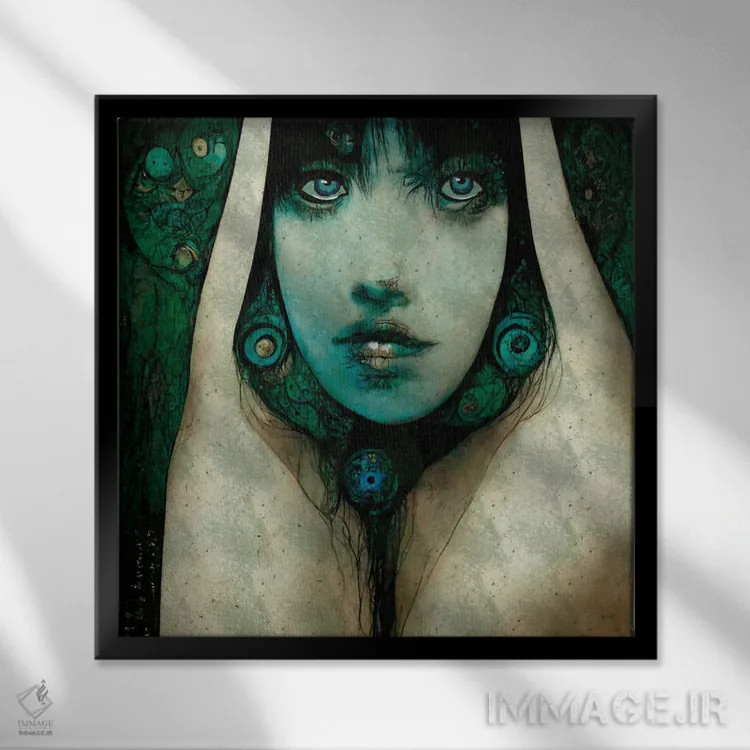 تابلو جادوگر بهار اثر دائو زد - نمای قابدار مشکی