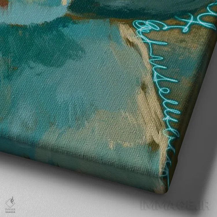 تابلو لابرادودل (سگ دورگه لابرادور و پودل) اثر دائو زد - نمای نزدیک بافت بوم