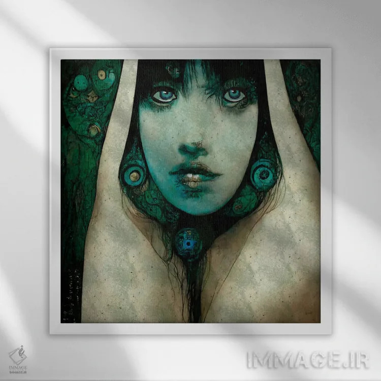 تابلو جادوگر بهار اثر دائو زد - نمای قابدار سفید