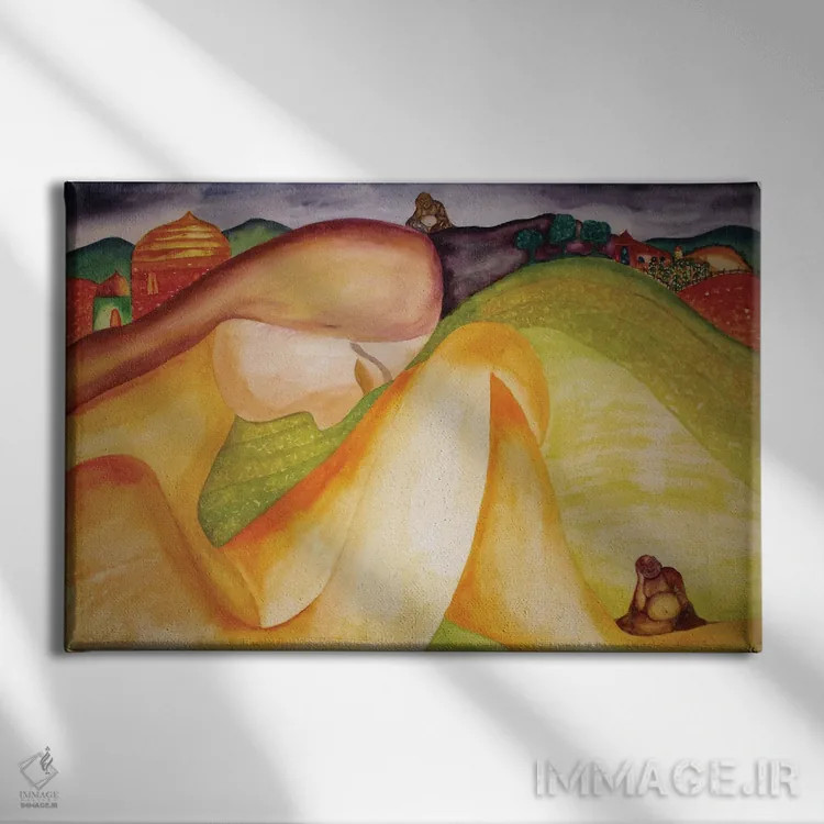 تابلو تپههای بودا اثر دبورا ایو آلاسترا - نمای روبهرو روی دیوار
