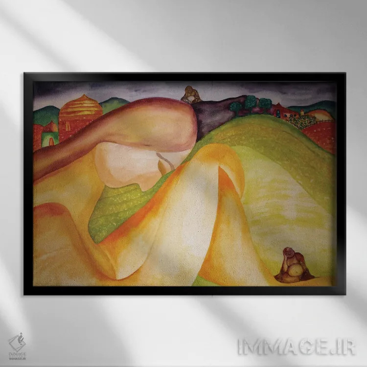 تابلو تپههای بودا اثر دبورا ایو آلاسترا - نمای قابدار مشکی