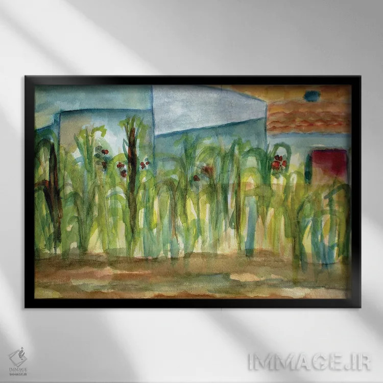 تابلو گیاهان ذرت اثر دبورا ایو آلاسترا - نمای قابدار مشکی