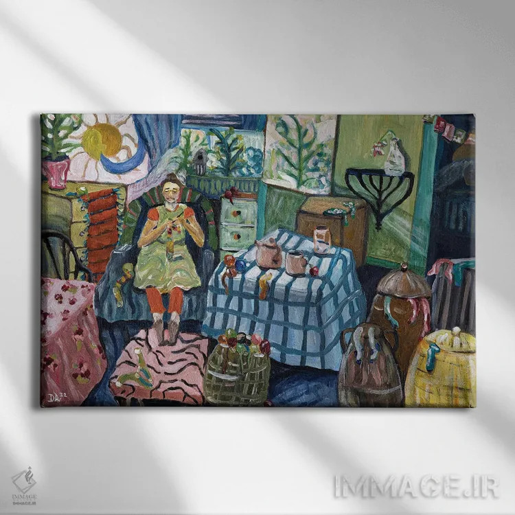 تابلو بوتیک جوراب فاوستین اثر دبورا ایو آلاسترا - نمای روبهرو روی دیوار