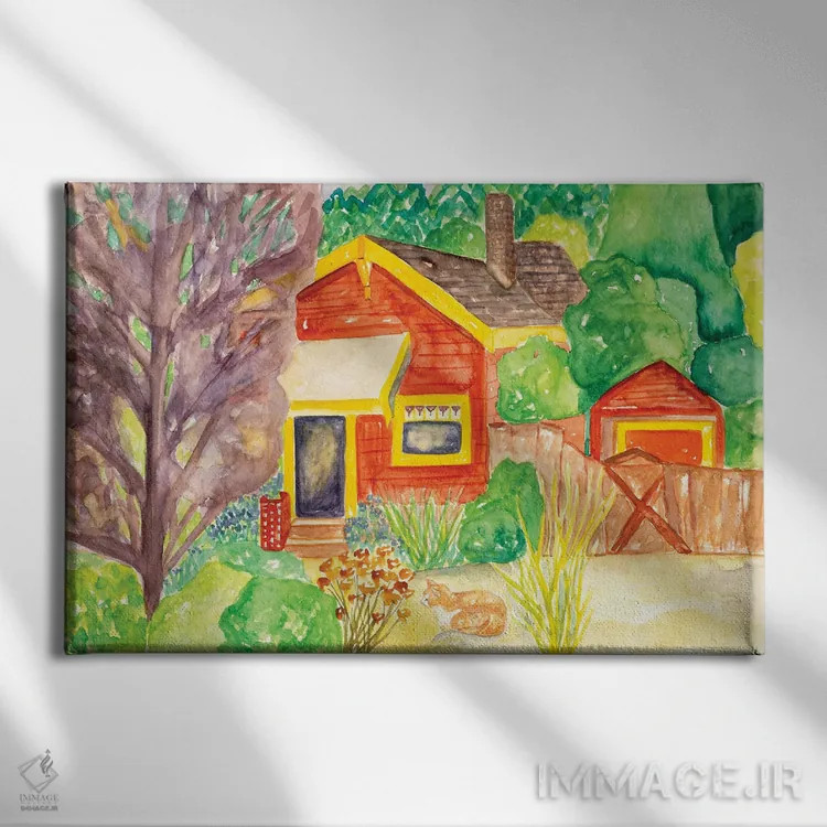 تابلو خانهٔ قرمز اثر دبورا ایو آلاسترا - نمای روبهرو روی دیوار