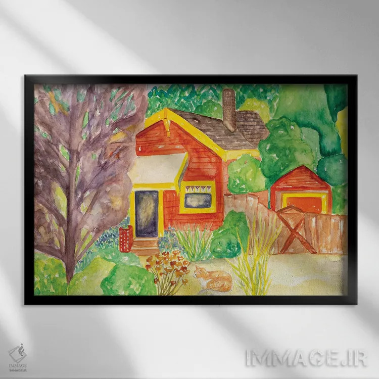 تابلو خانهٔ قرمز اثر دبورا ایو آلاسترا - نمای قابدار مشکی
