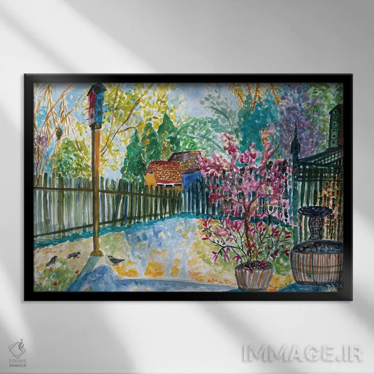 تابلو سایههای بلند زمستان اثر دبورا ایو آلاسترا - نمای قابدار مشکی