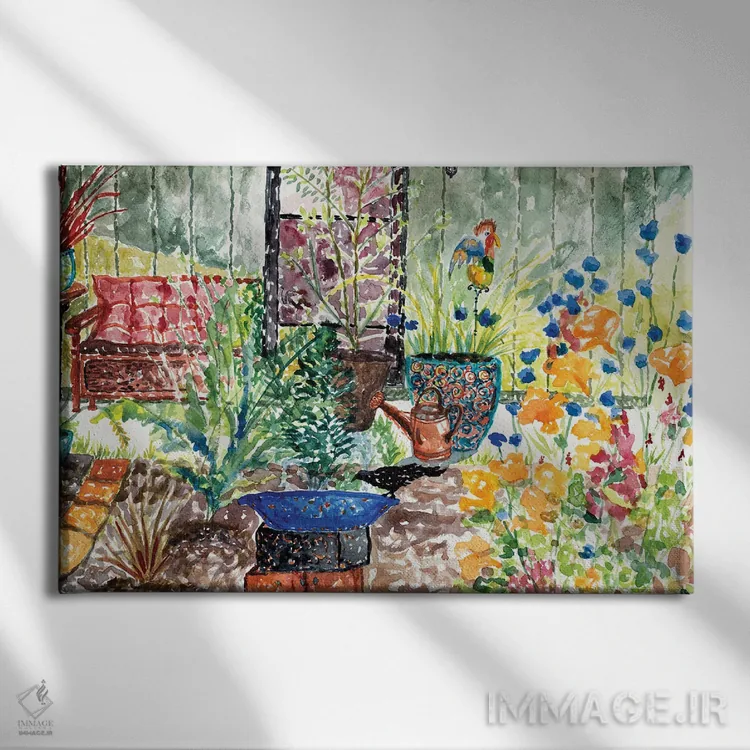 تابلو باغ گلهای وحشی اثر دبورا ایو آلاسترا - نمای روبهرو روی دیوار
