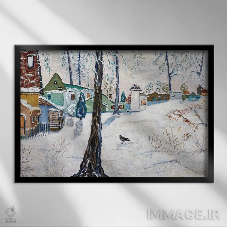 تابلو برف کرستون اثر دبورا ایو آلاسترا - نمای قابدار مشکی