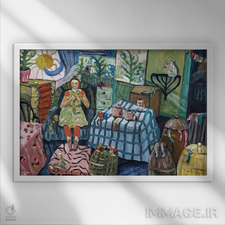 تابلو بوتیک جوراب فاوستین اثر دبورا ایو آلاسترا - نمای قابدار سفید