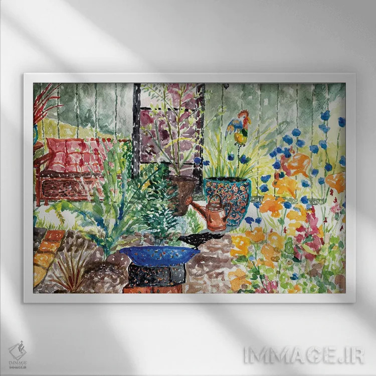 تابلو باغ گلهای وحشی اثر دبورا ایو آلاسترا - نمای قابدار سفید