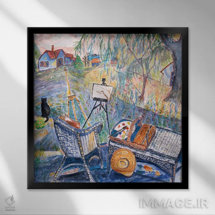 تابلو استودیوی فضای باز اثر دبورا ایو آلاسترا - نمای قابدار مشکی