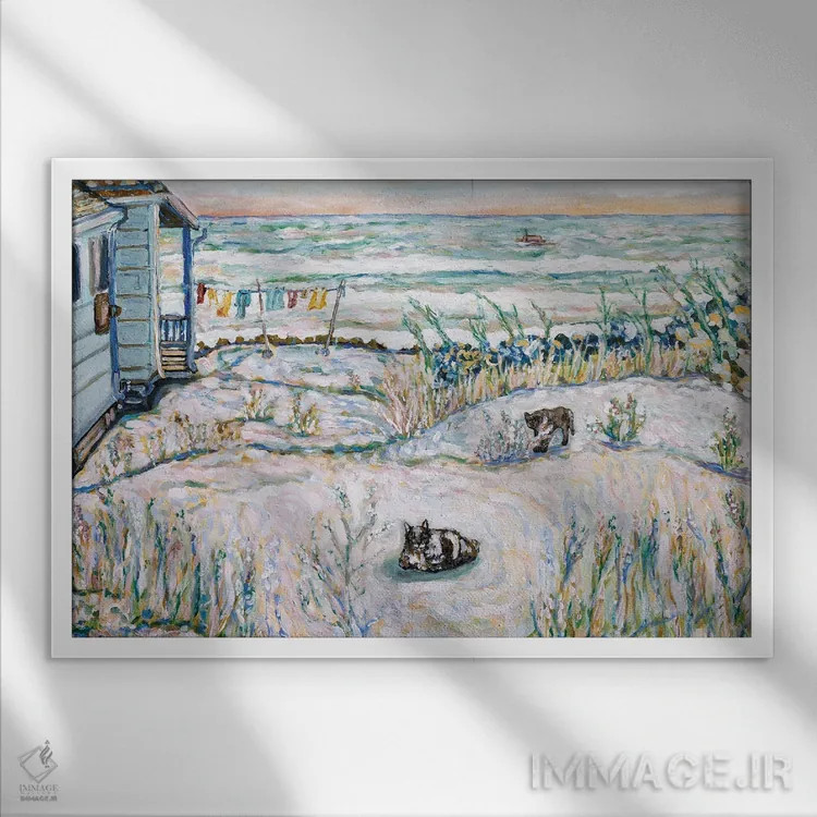 تابلو ساحل وحشی اثر دبورا ایو آلاسترا - نمای قابدار سفید