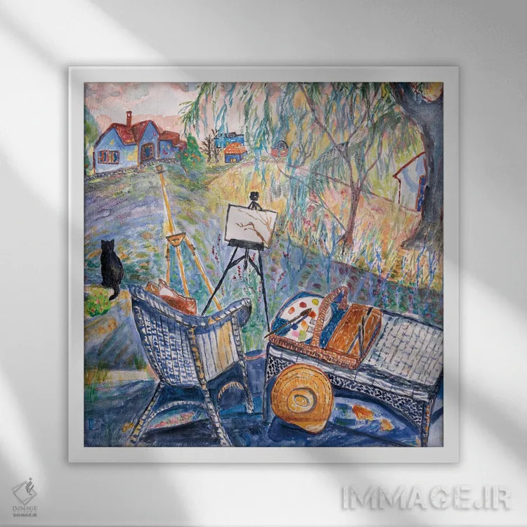 تابلو استودیوی فضای باز اثر دبورا ایو آلاسترا - نمای قابدار سفید