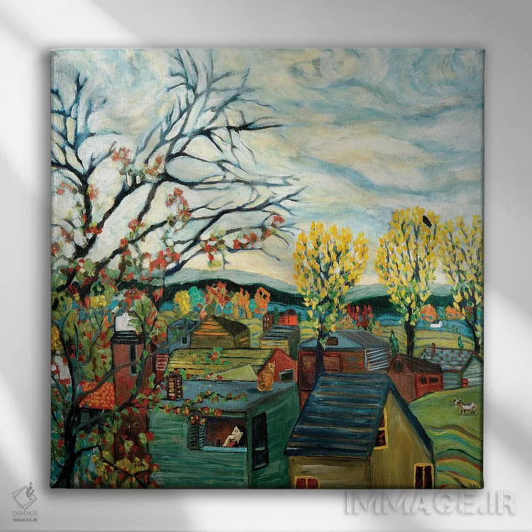 تابلو تأمل پاییزی اثر دبورا ایو آلاسترا - نمای روبهرو روی دیوار