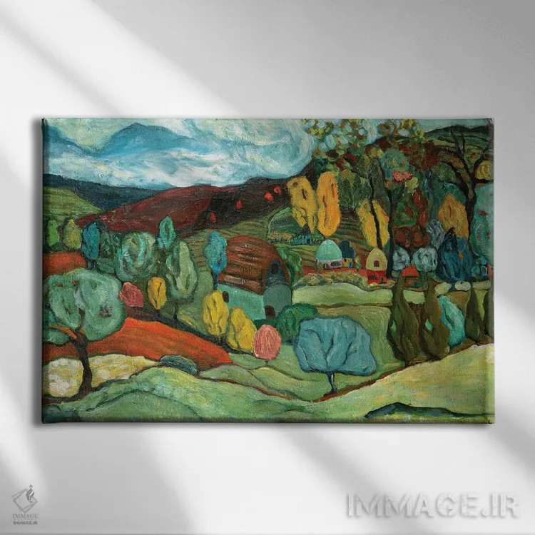 تابلو پاییز روستا اثر دبورا ایو آلاسترا - نمای روبهرو روی دیوار
