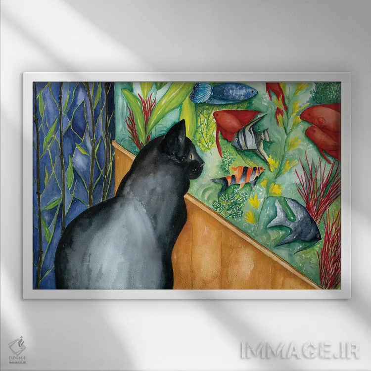 تابلو نگهبان آکواریوم اثر دبورا ایو آلاسترا - نمای قابدار سفید