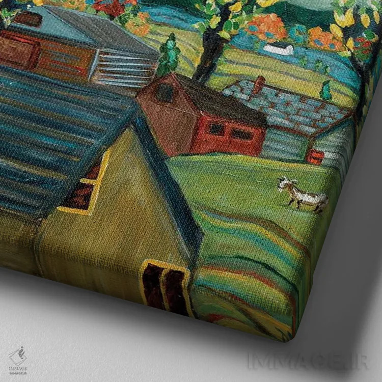 تابلو تأمل پاییزی اثر دبورا ایو آلاسترا - نمای نزدیک بافت بوم