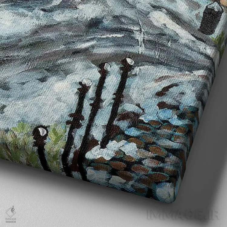 تابلو برف زودهنگام اثر دبورا ایو آلاسترا - نمای نزدیک بافت بوم