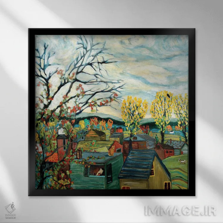 تابلو تأمل پاییزی اثر دبورا ایو آلاسترا - نمای قابدار مشکی