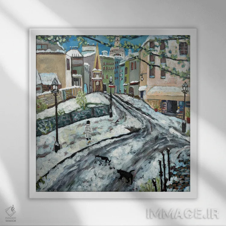 تابلو برف زودهنگام اثر دبورا ایو آلاسترا - نمای قابدار سفید