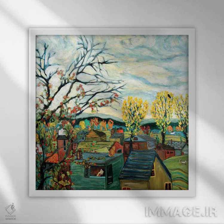 تابلو تأمل پاییزی اثر دبورا ایو آلاسترا - نمای قابدار سفید