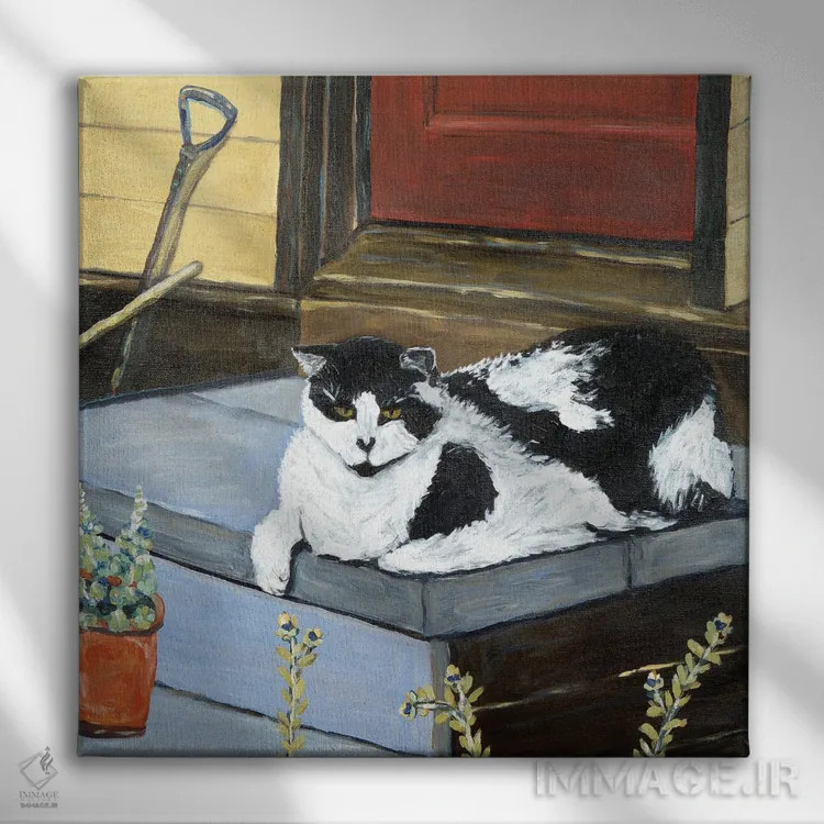 تابلو گربهٔ همسایه اثر دبورا ایو آلاسترا - نمای روبهرو روی دیوار