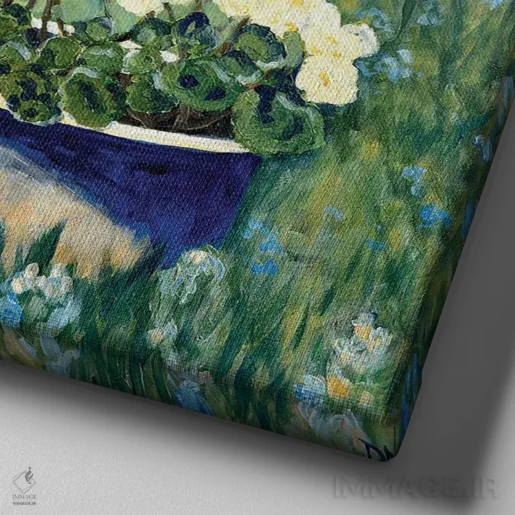 تابلو پناه گرفتن در باغ اثر دبورا ایو آلاسترا - نمای نزدیک بافت بوم