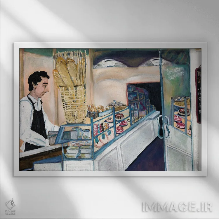 تابلو کارگر نانوایی سن ژرمن اثر دبورا ایو آلاسترا - نمای قابدار سفید