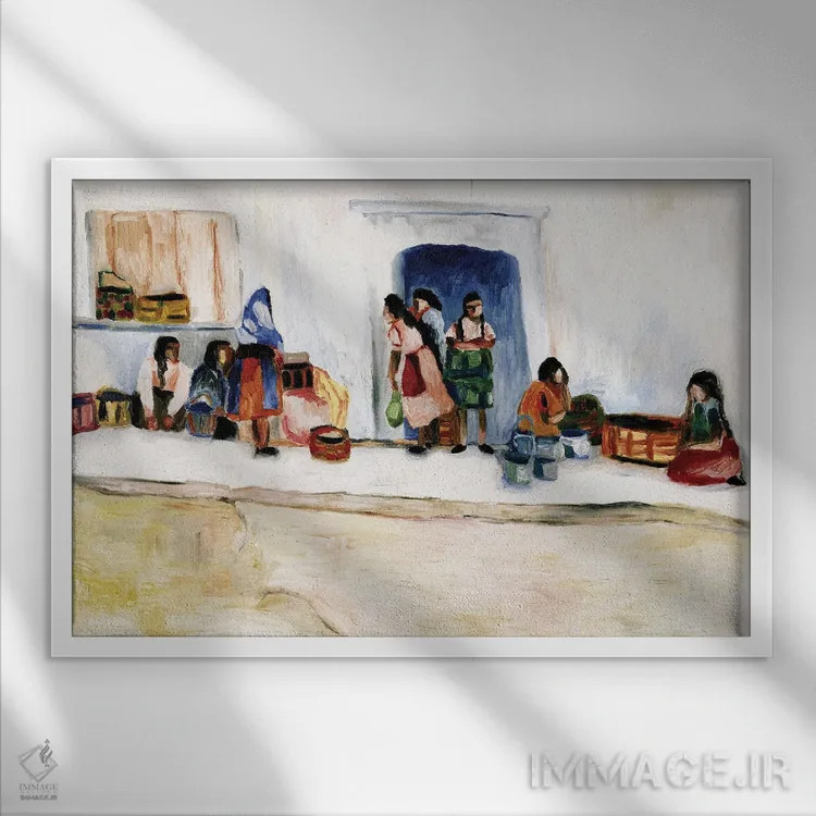 تابلو زنان سن میگوئل (مکزیک) اثر دبورا ایو آلاسترا - نمای قابدار سفید