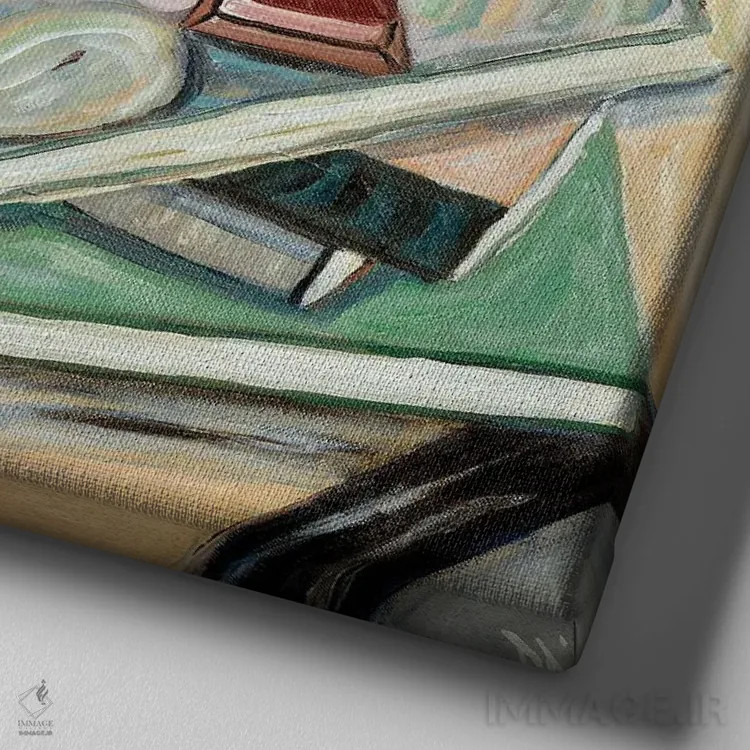 تابلو طبیعت بیجان زمستانی اثر دبورا ایو آلاسترا - نمای نزدیک بافت بوم