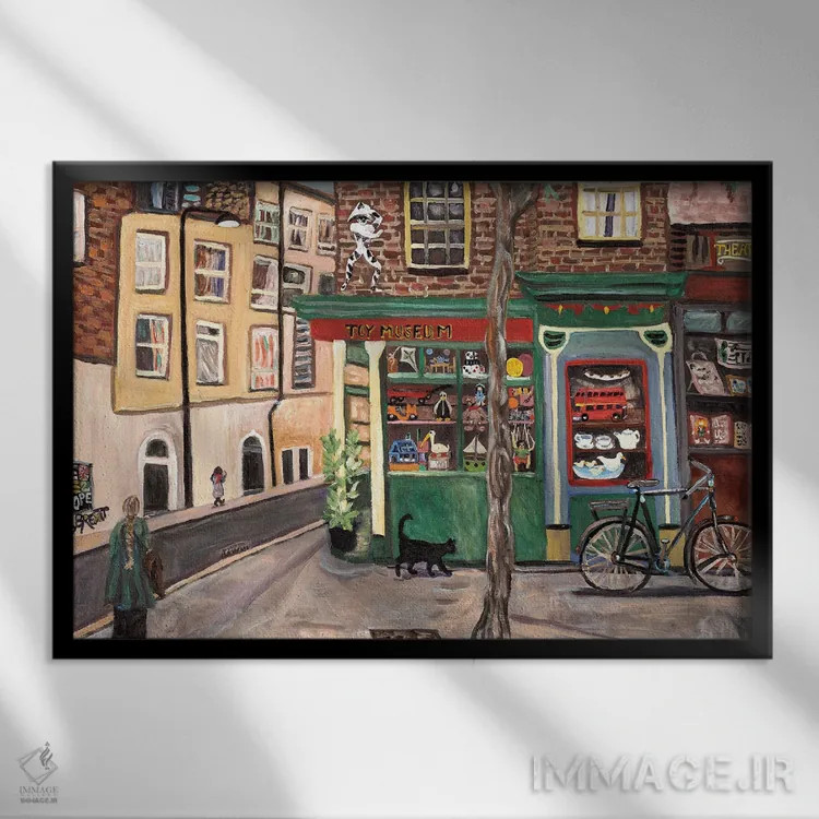 تابلو موزه اسباببازی اثر دبورا ایو آلاسترا - نمای قابدار مشکی