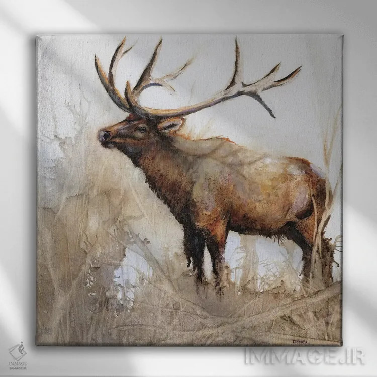 تابلو گوزن کبیر اثر دانا بروکس - نمای روبهرو روی دیوار