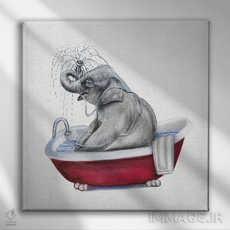 تابلو زیبای در حال حمام ۲ اثر دانا بروکس - نمای روبهرو روی دیوار