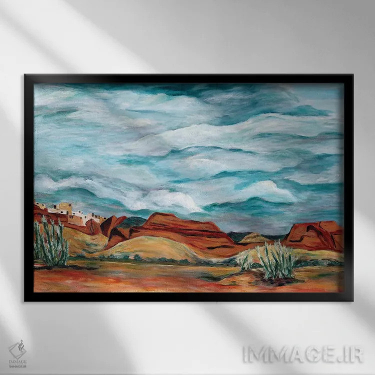 تابلو منظرهٔ نیومکزیکو اثر دبورا ایو آلاسترا - نمای قابدار مشکی