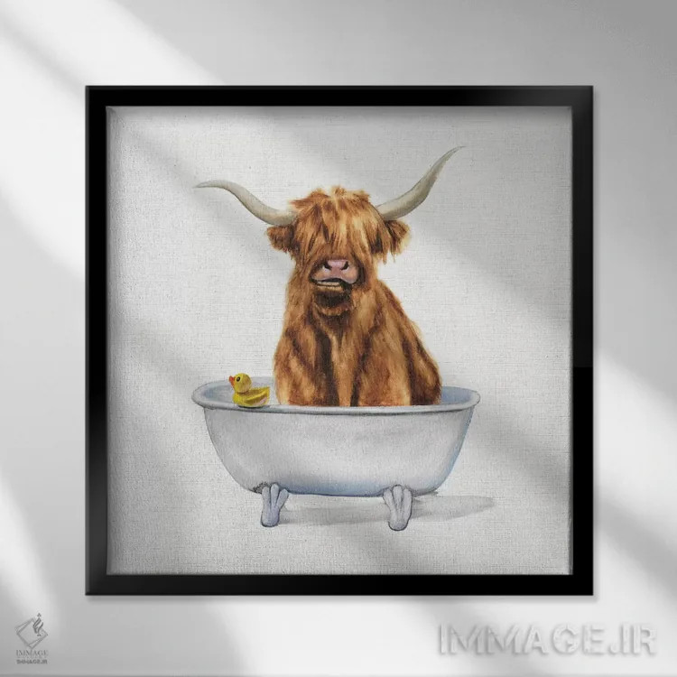 تابلو زیبای در حال حمام ۴ اثر دانا بروکس - نمای قابدار مشکی