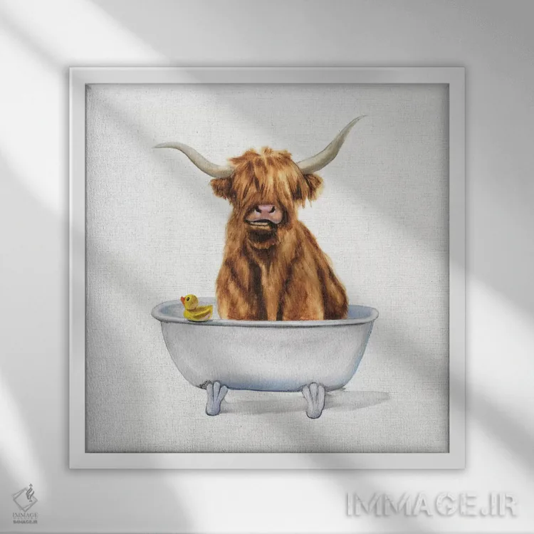 تابلو زیبای در حال حمام ۴ اثر دانا بروکس - نمای قابدار سفید