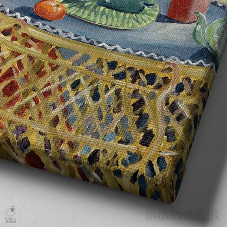 تابلو استودیوی د سابو اثر دبورا ایو آلاسترا - نمای نزدیک بافت بوم