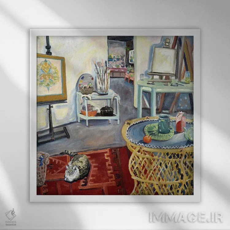 تابلو استودیوی د سابو اثر دبورا ایو آلاسترا - نمای قابدار سفید