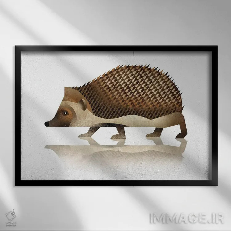 تابلو جوجهتیغی اثر دیتِر براون - نمای قابدار مشکی