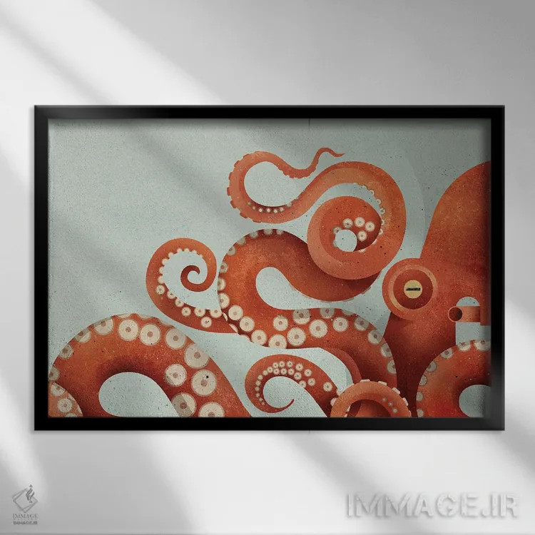 تابلو اختاپوس اثر دیتِر براون - نمای قابدار مشکی