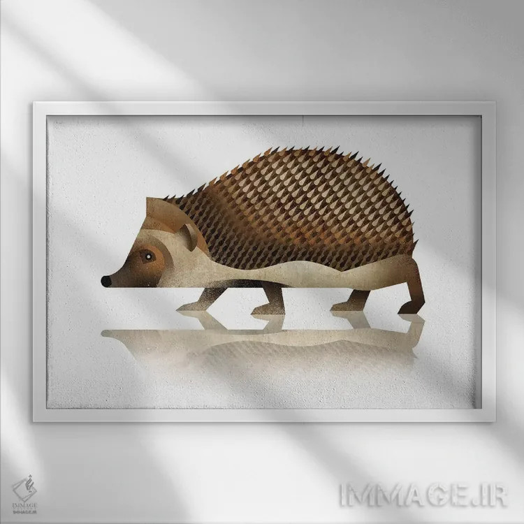 تابلو جوجهتیغی اثر دیتِر براون - نمای قابدار سفید