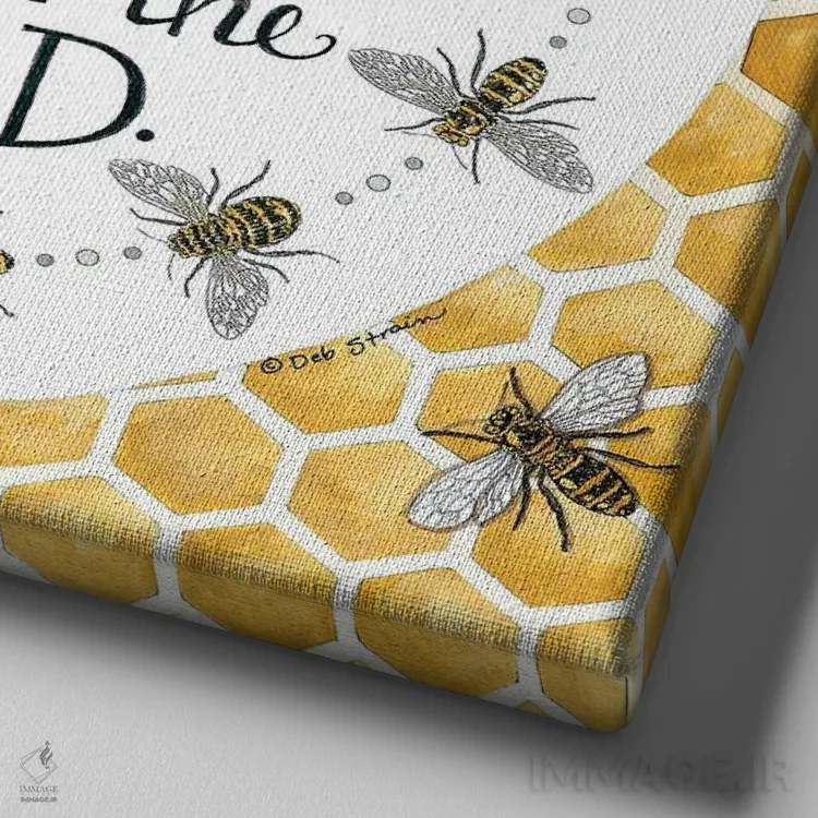 تابلو خودت تغییر باش اثر دب استرین - نمای نزدیک بافت بوم