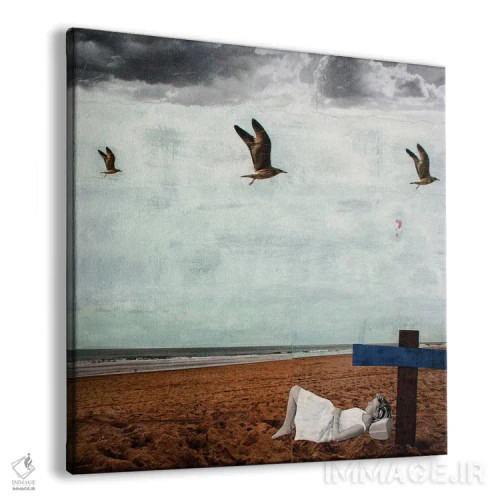 تابلو نسیم تابستانی خاکستری اثر دیبی واترمن - نمای پرسپکتیو محصول