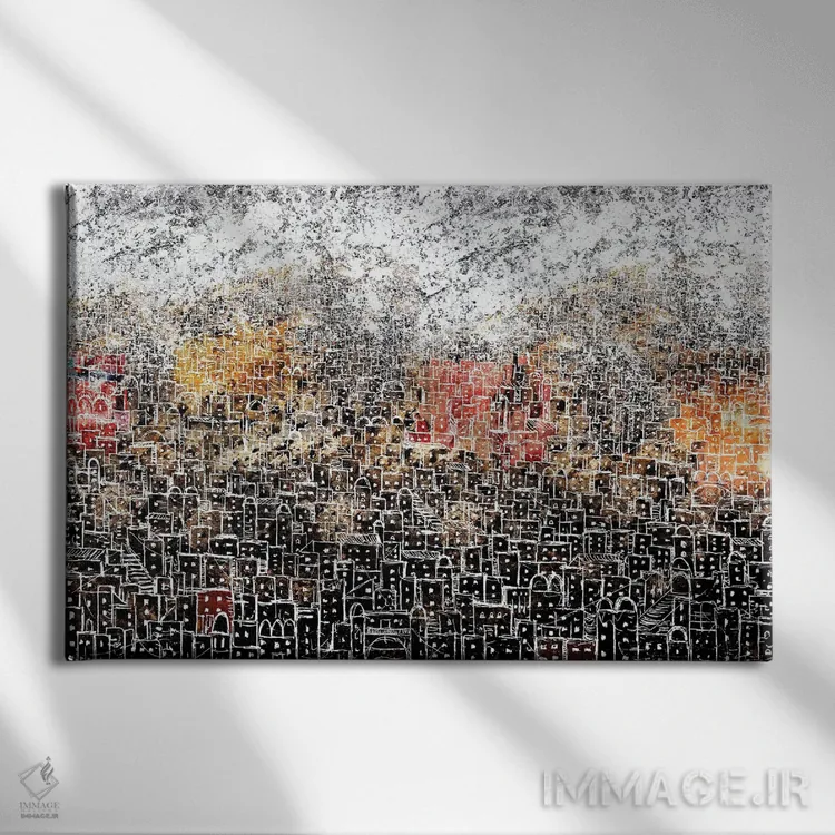 تابلو شهر سفید اثر دیبی واترمن - نمای روبهرو روی دیوار