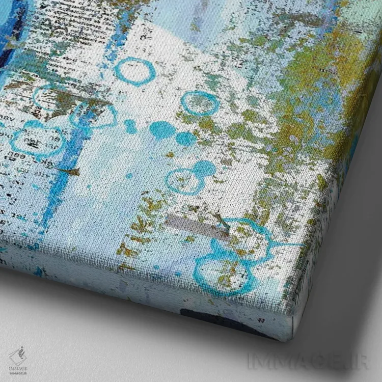 تابلو دوشنبه آبی اثر دیبی واترمن - نمای نزدیک بافت بوم