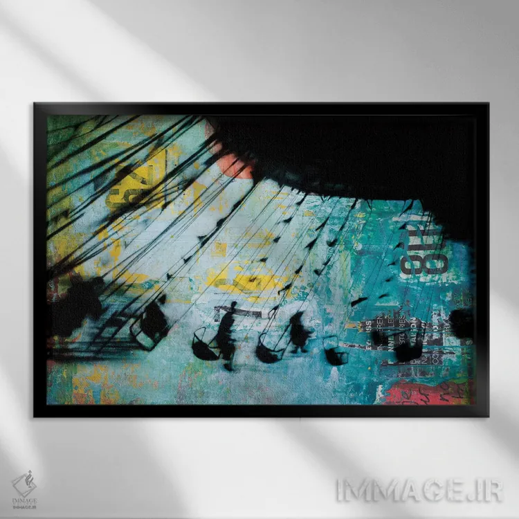 تابلو چرخ و فلک اثر دیبی واترمن - نمای قابدار مشکی